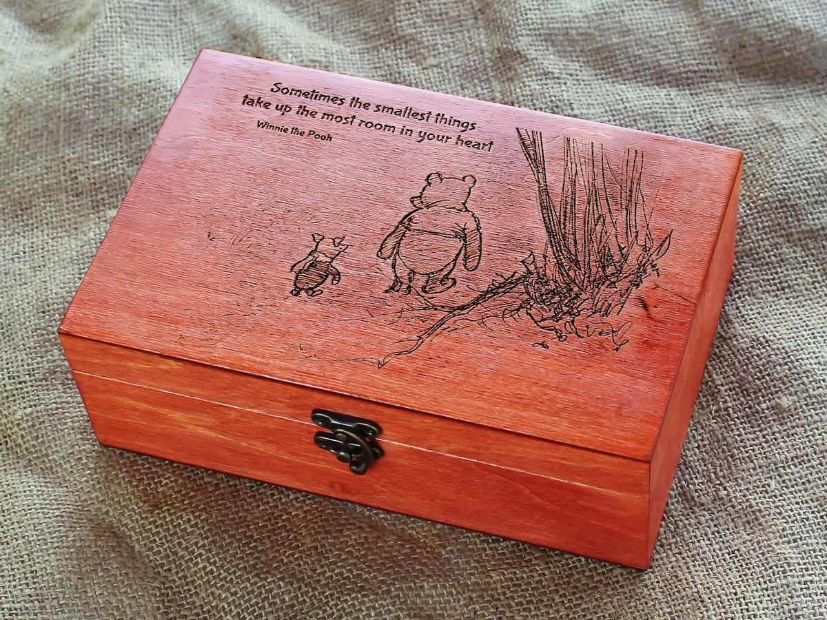 Winnie the Pooh birthday memory box for photos cards letters and childhood keepsakes