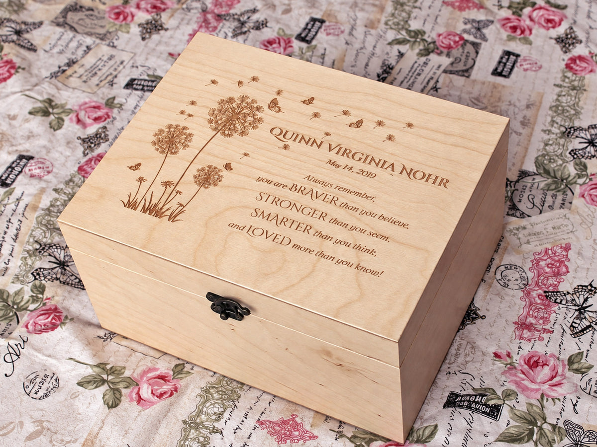 Personalized Winnie the Pooh wooden keepsake box with engraved quote and name