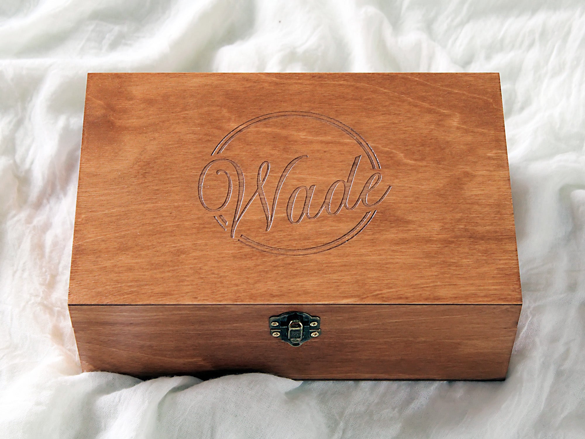 Wood box with engraved name, Custom keepsake box with monogram ...