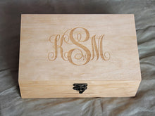 Load image into Gallery viewer, Monogram Wood Box, Monogram Jewelry Box, Personalized jewelry box, Gift for Her
