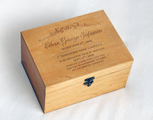 Load image into Gallery viewer, First birthday time capsule, Personalized wooden memory box for a child
