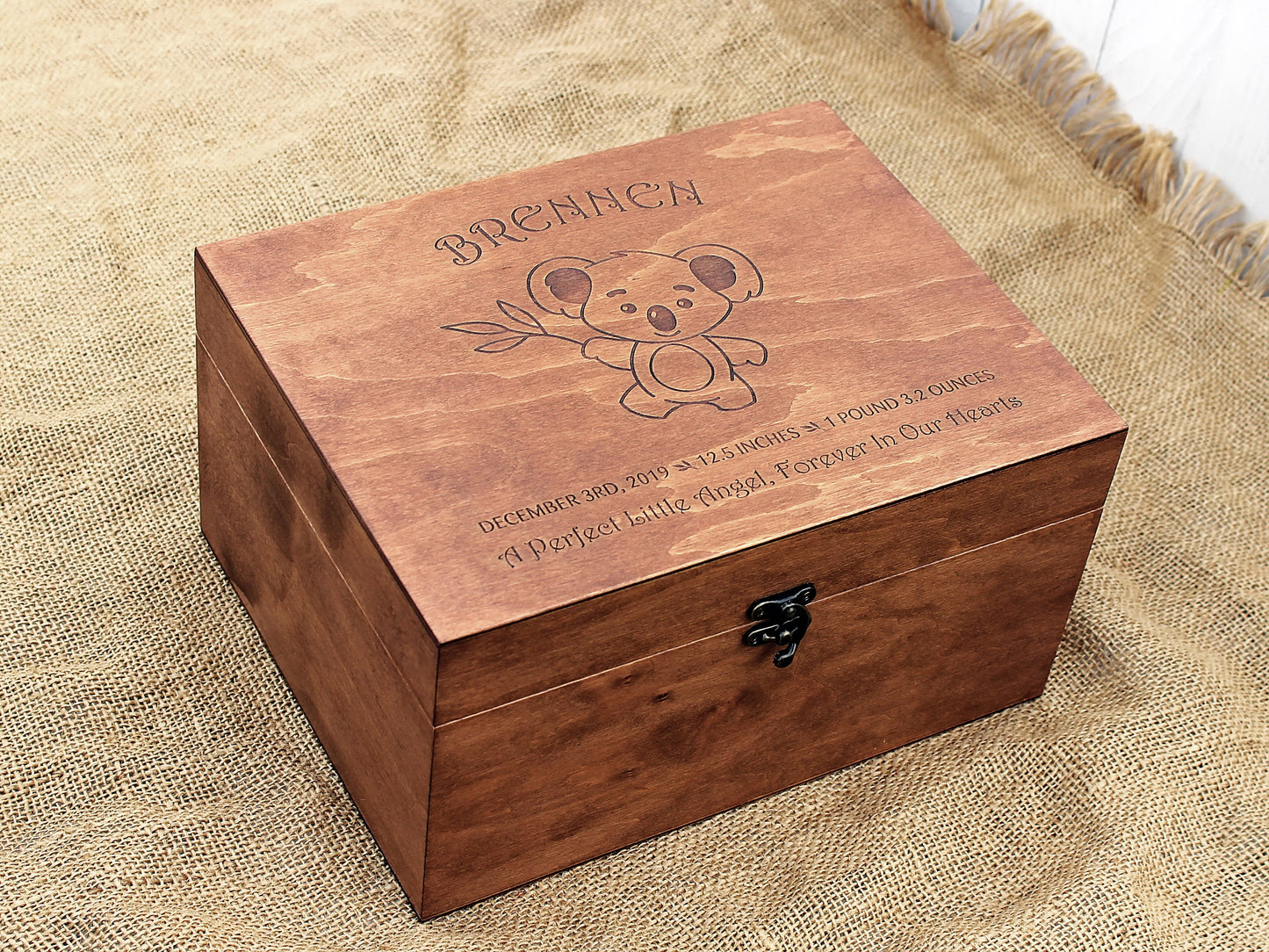 Personalized baby koala box for a first birthday
