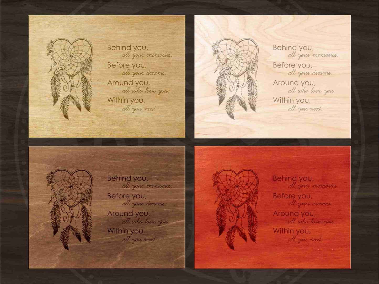 Traumfänger und individueller Spruch auf Holzbox