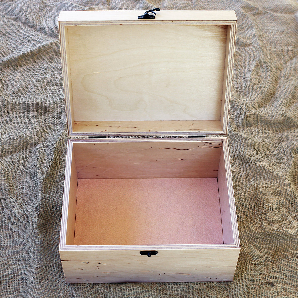 Wooden baby memory box with personalized heart design