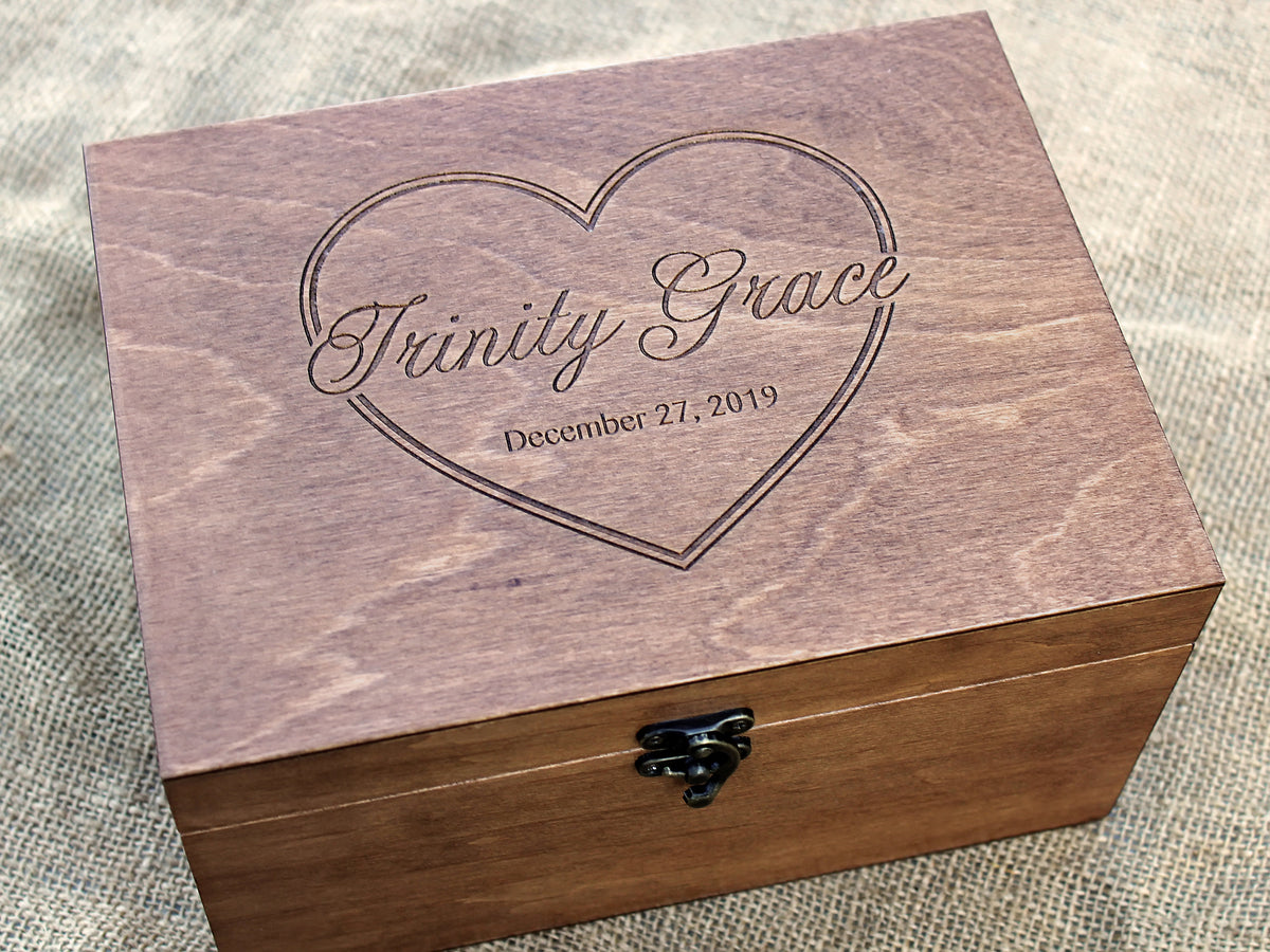 Heart keepsake box with engraved personalized name