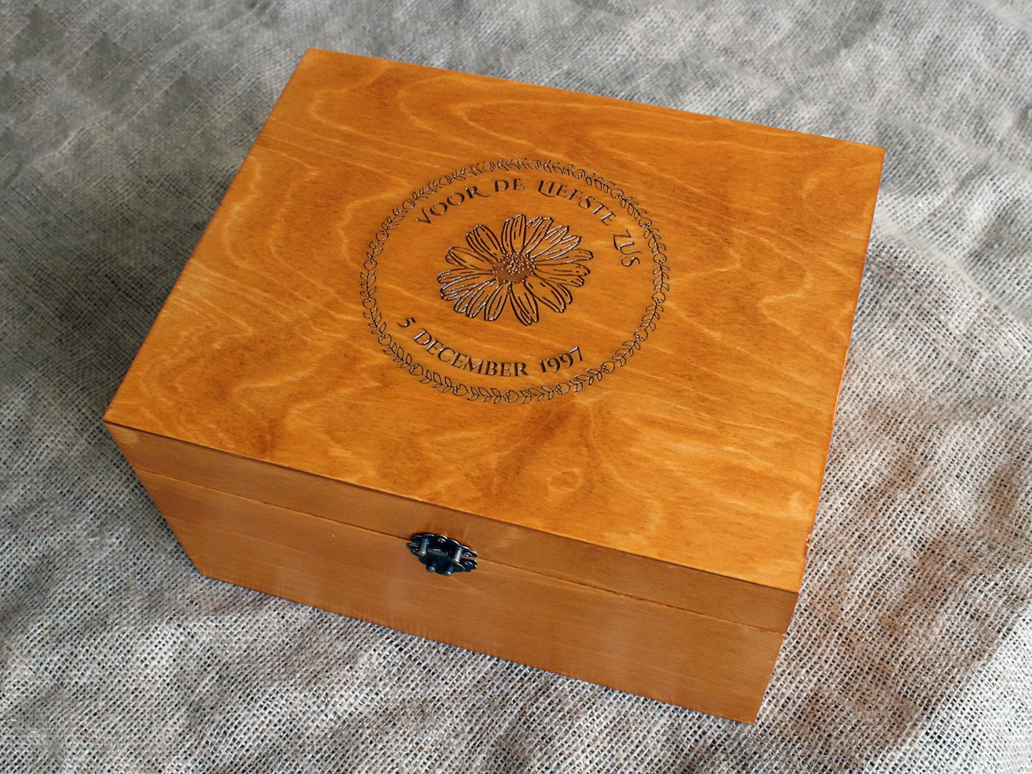 Personalized wooden box for a couple, Wedding keepsake box, Anniversary gift