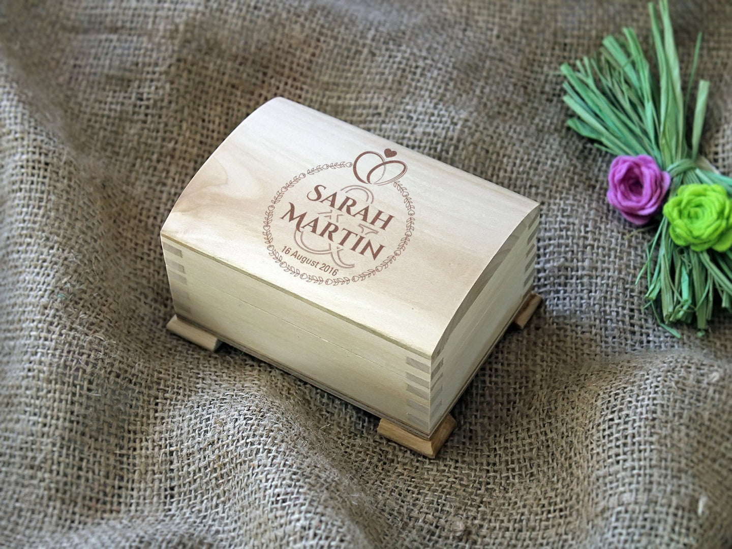 Caja de anillo de boda personalizada, caja de joyería personalizada para ella