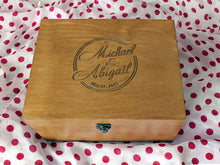 Load image into Gallery viewer, Personalized wooden box for a couple, Wedding keepsake box, Anniversary gift
