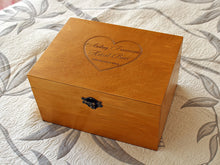 Load image into Gallery viewer, Personalized wooden box for a couple, Wedding keepsake box, Anniversary gift
