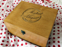 Load image into Gallery viewer, Personalized wooden box for a couple, Wedding keepsake box, Anniversary gift
