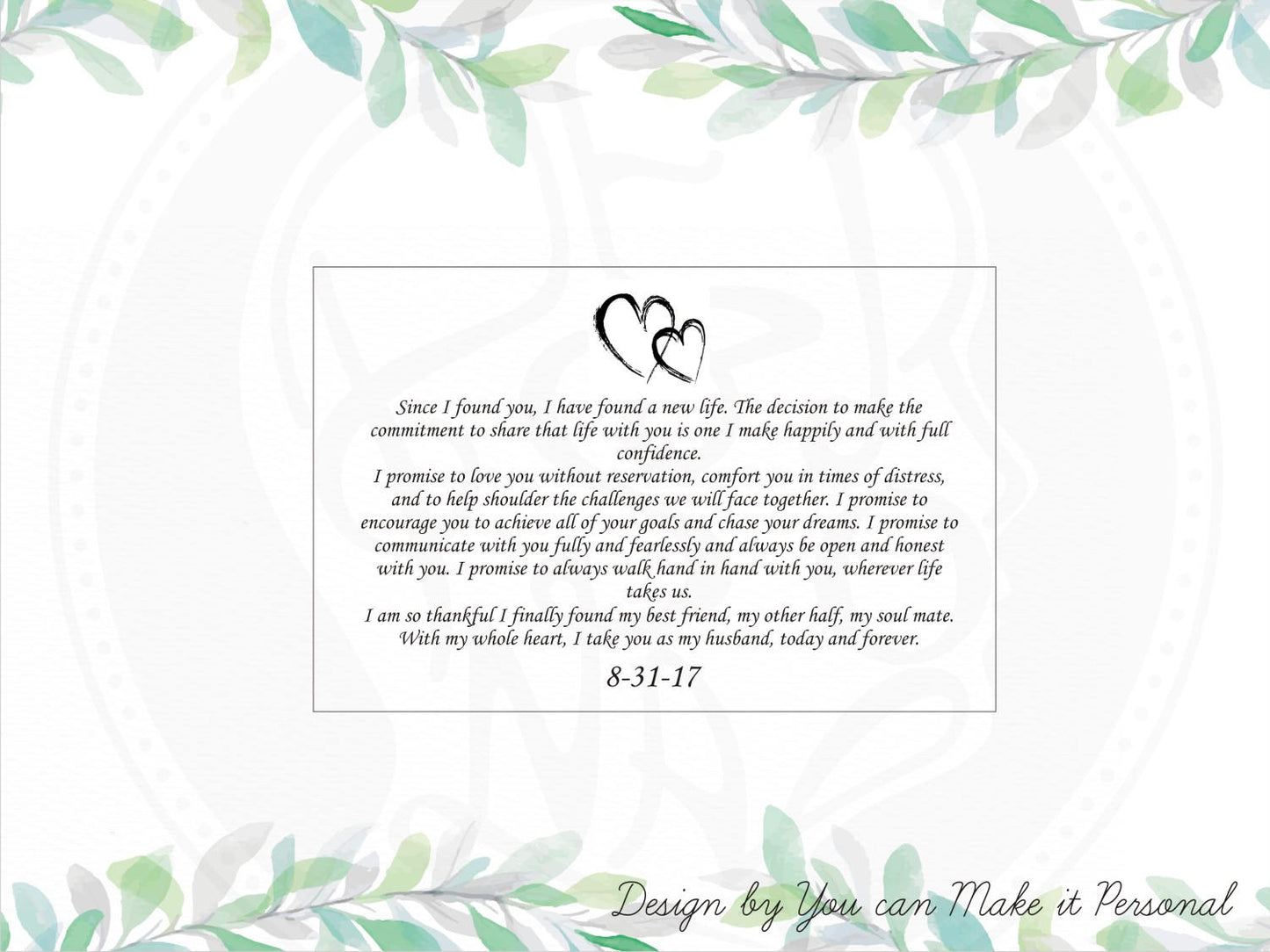 Wedding Vows Box, Personalized Wedding Keepsake Box, Gift For The Couple