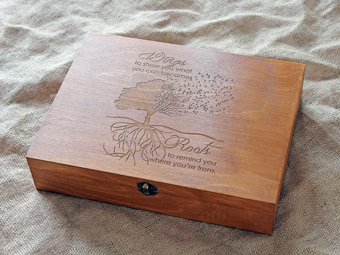 Personalized memory box, Custom quote keepsake box, Custom engraved wooden box