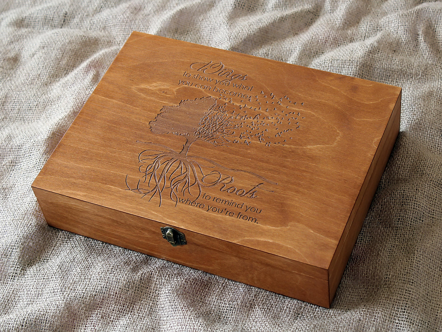 Personalized memory box, Custom quote keepsake box, Custom engraved wooden box