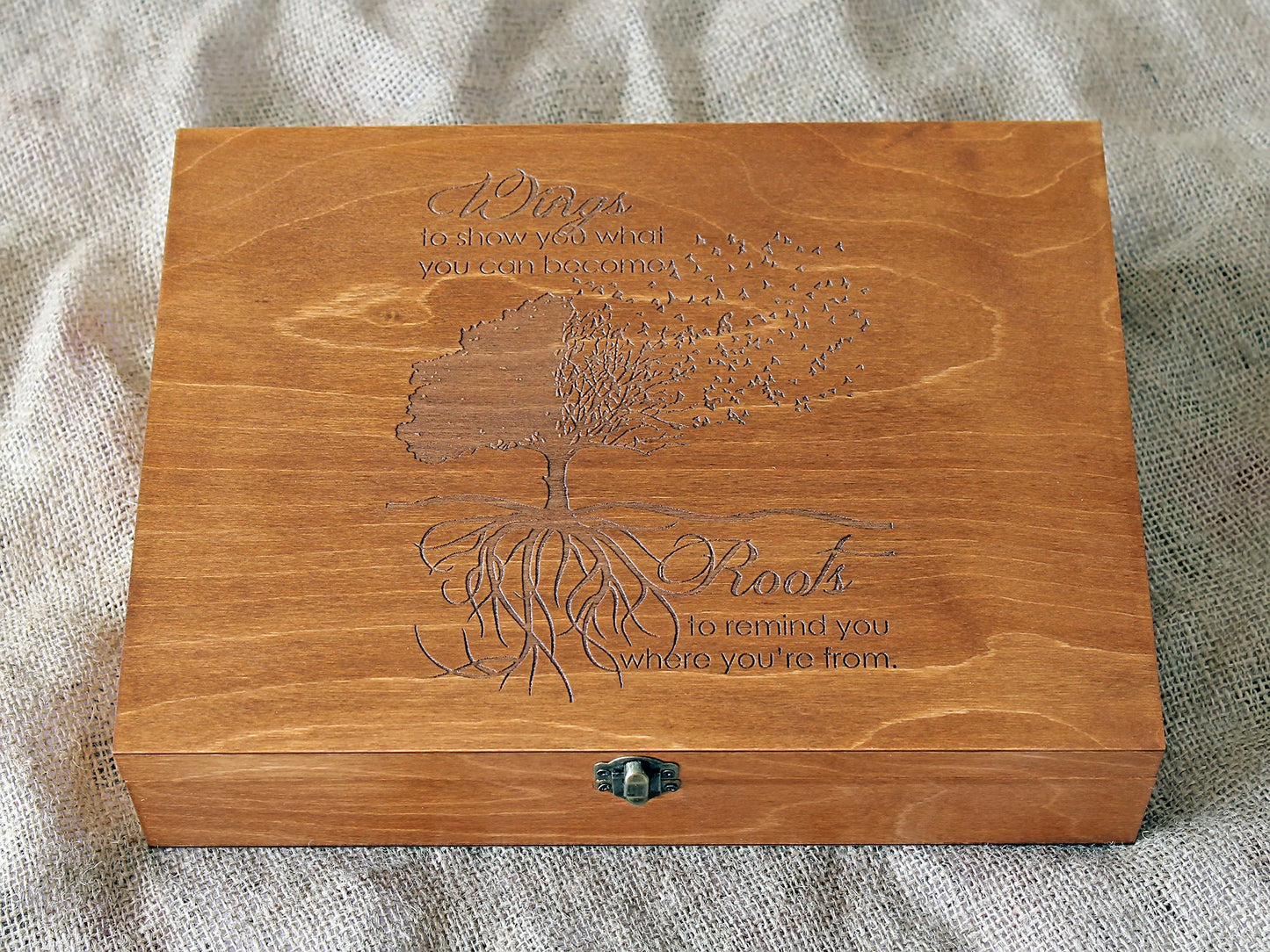 Personalized memory box, Custom quote keepsake box, Custom engraved wooden box