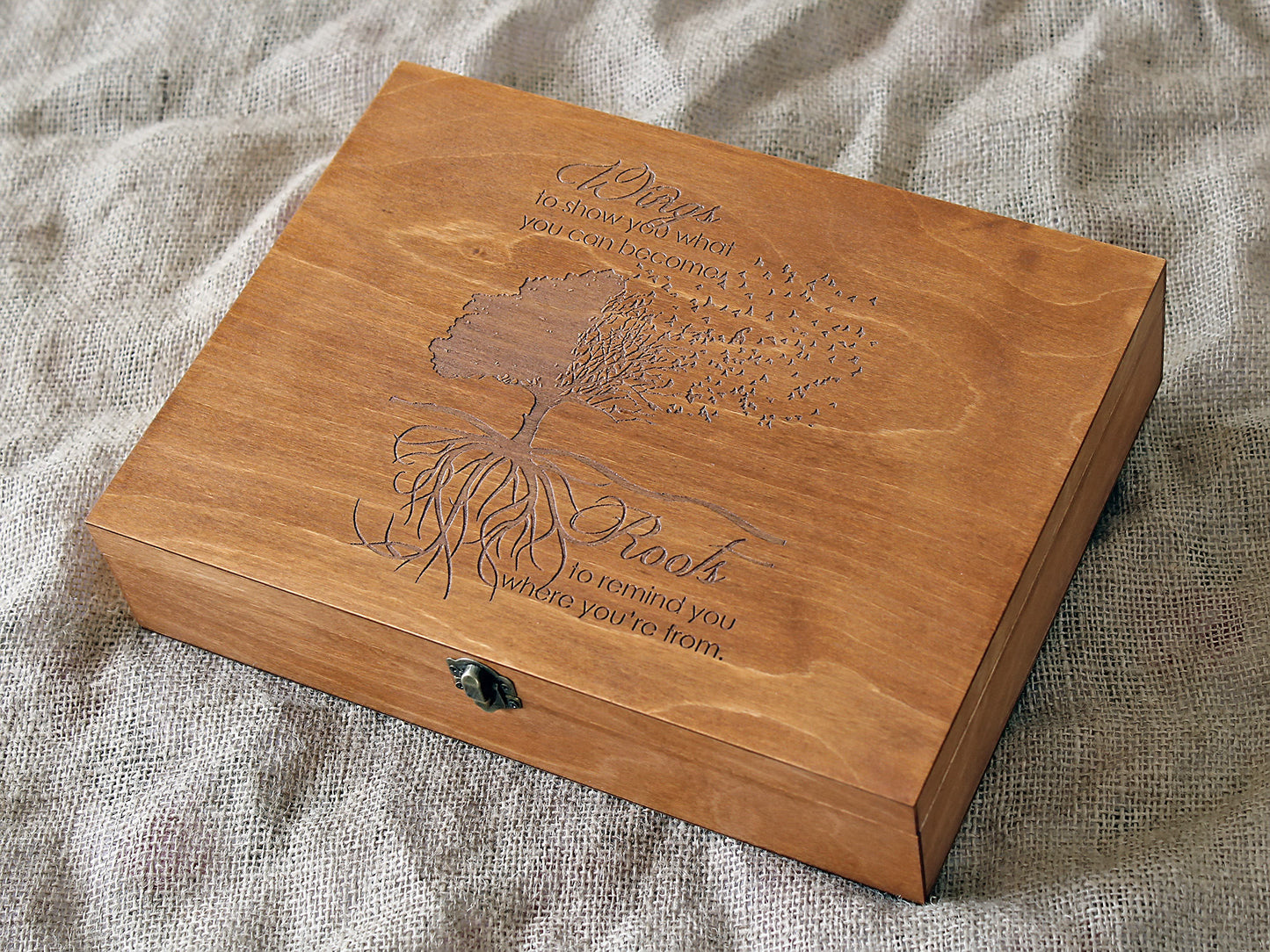 Personalized memory box, Custom quote keepsake box, Custom engraved wooden box