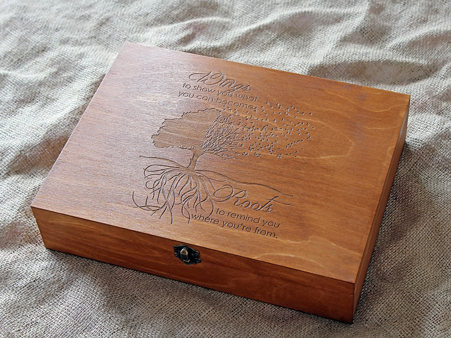 Personalized memory box, Custom quote keepsake box, Custom engraved wooden box