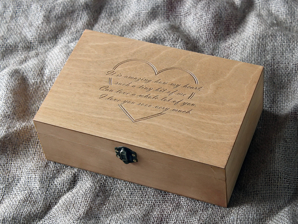 Message Gift Box Custom message engraved on jewelry box, Anniversary gift keepsake box ...