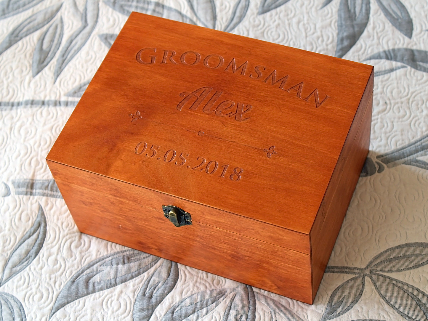 Caja de regalo para padrinos de boda, regalo para el mejor hombre, caja de boda personalizada, caja de recuerdo de boda, caja de madera personalizada, caja grabada personalizada