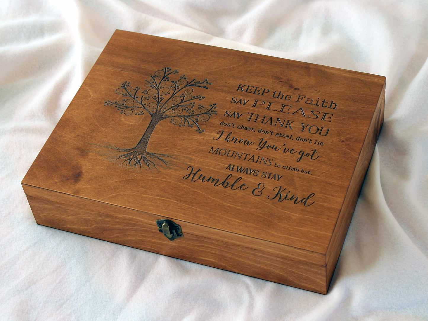 Custom verse on memory box, Personalized wood box with text and image on demand