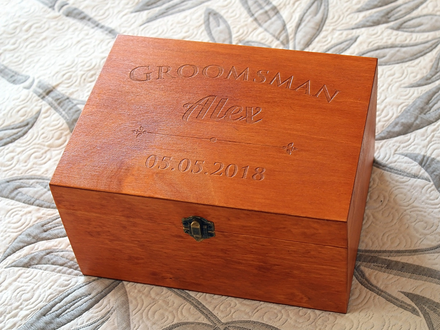 Caja de regalo para padrinos de boda, regalo para el mejor hombre, caja de boda personalizada, caja de recuerdo de boda, caja de madera personalizada, caja grabada personalizada