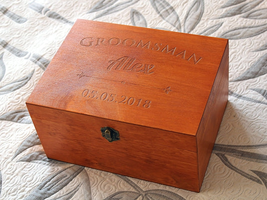 Bräutigam Geschenkbox, Beste Männer Geschenk, Personalisierte Hochzeitsbox, Hochzeits-Erinnerungsbox, personalisierte Holzbox, individuell gravierte Box