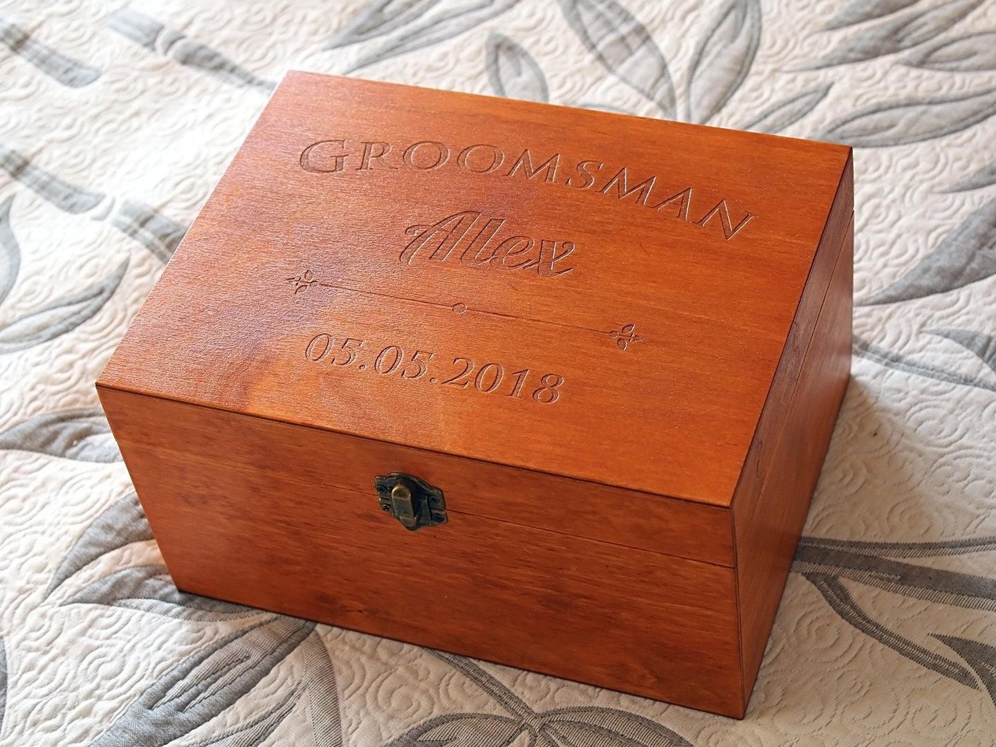 Caja de regalo para padrinos de boda, regalo para el mejor hombre, caja de boda personalizada, caja de recuerdo de boda, caja de madera personalizada, caja grabada personalizada