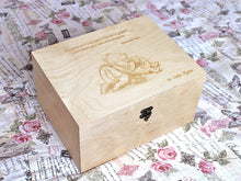 Load image into Gallery viewer, Winnie the pooh quote on a wooden box, Memory box with Pooh saying, Etched verse on box
