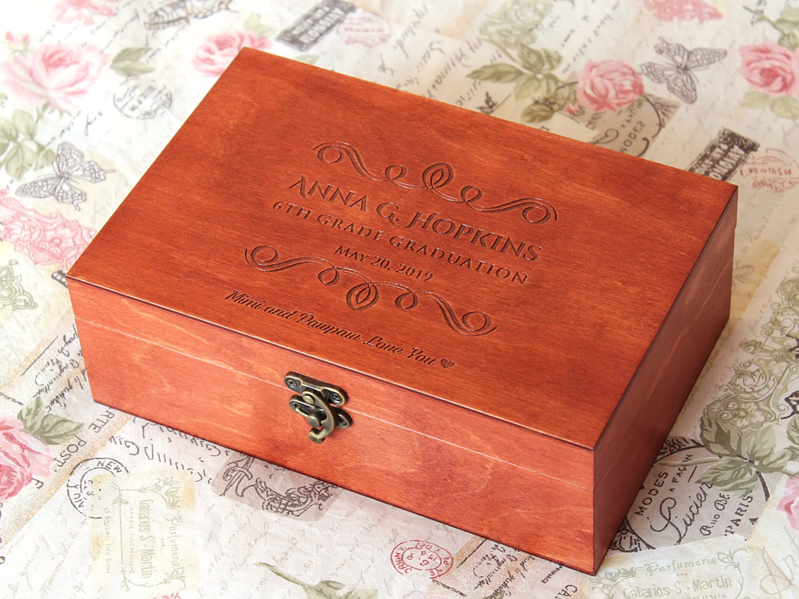 Graduation gift box, Personalized wood box for girls and boys on gradu ...