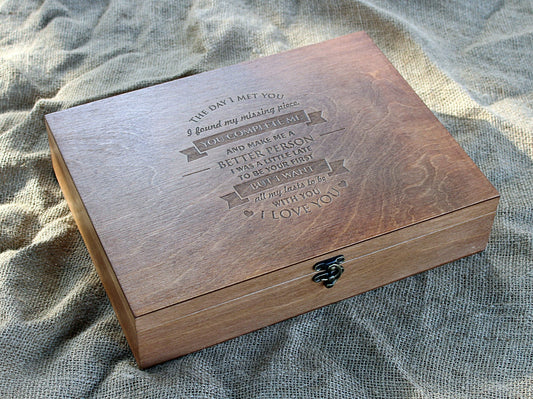 Personalized memory box for her or him, Custom keepsake anniversary gift box