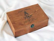 Load image into Gallery viewer, Custom logo engraved on wood box, Personalized box with logo or monogram
