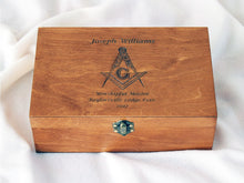 Load image into Gallery viewer, Custom logo engraved on wood box, Personalized box with logo or monogram
