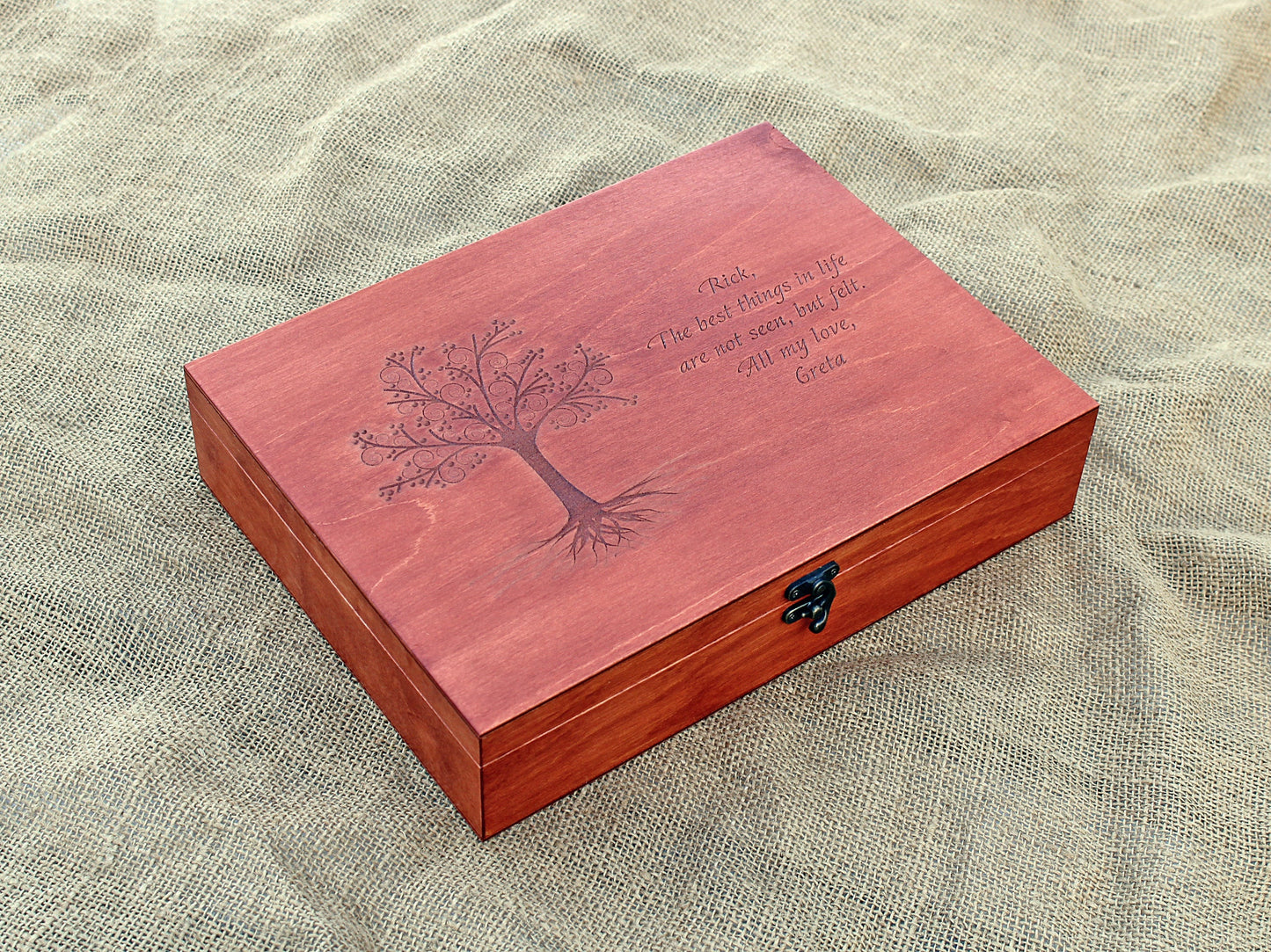 Regalo de aniversario de bodas, caja de recuerdos personalizada, regalo para él