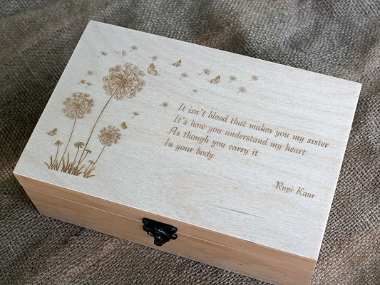 Personalized Memory box with custom verse or poem engraved, Keepsake gift box