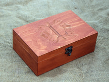 Load image into Gallery viewer, Personalized wooden box with monogram
