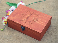 Load image into Gallery viewer, Personalized wooden box with monogram
