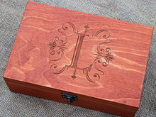 Load image into Gallery viewer, Personalized wooden box with monogram
