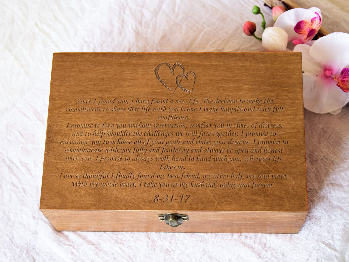 Wedding Vows Box, Personalized Wedding Keepsake Box, Gift For The Couple