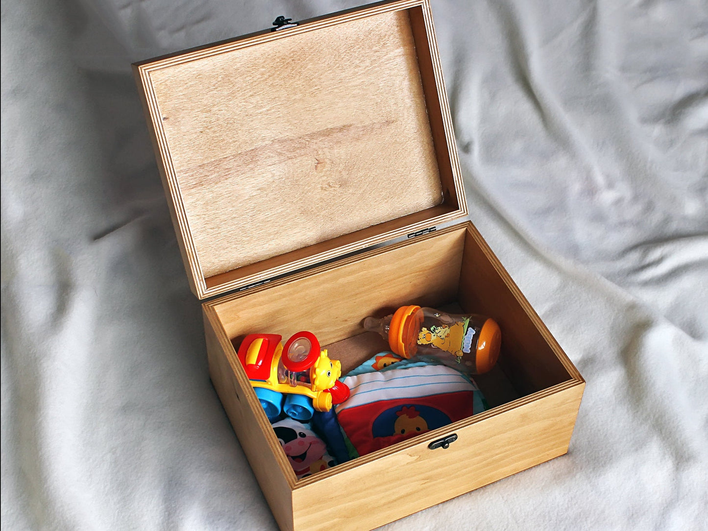 Custom baby memory box with leo image, First birthday keepsake gift box, Gift for a child