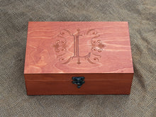 Load image into Gallery viewer, Personalized wooden box with monogram
