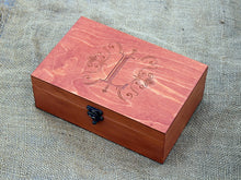 Load image into Gallery viewer, Personalized wooden box with monogram
