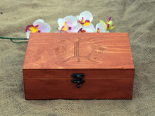 Load image into Gallery viewer, Personalized wooden box with monogram
