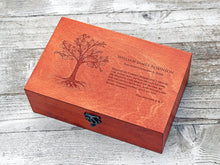 Load image into Gallery viewer, Personalized baptism gift memory box, Custom bible verse on wooden box
