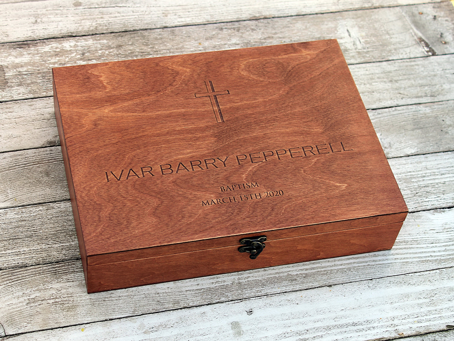 Personalized Baptism Memory Box, Baptism Gift, Keepsake box, Custom Eengraved Box, Personalized Keepsake Box