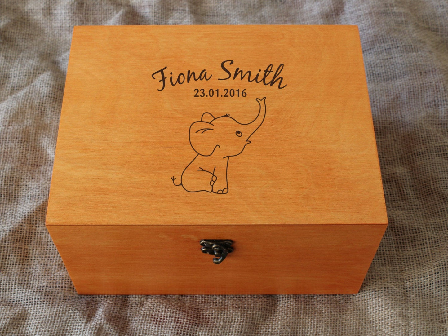 Personalized baby elephant keepsake gift