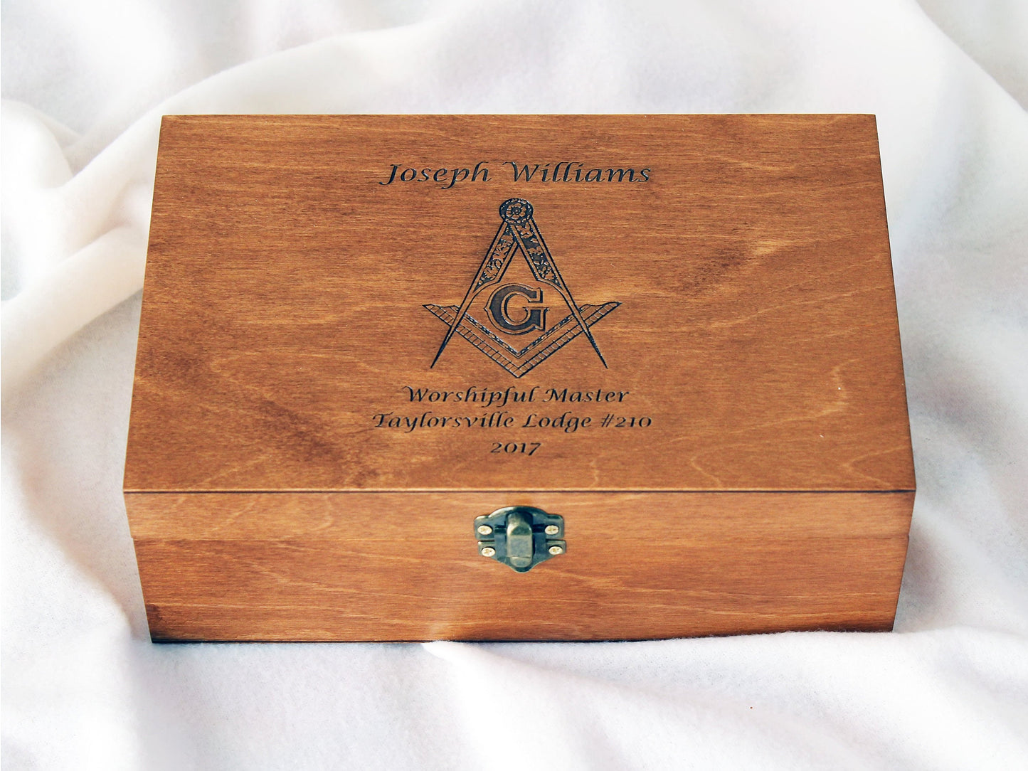 Personalized corporate gift box with engraved company logo
