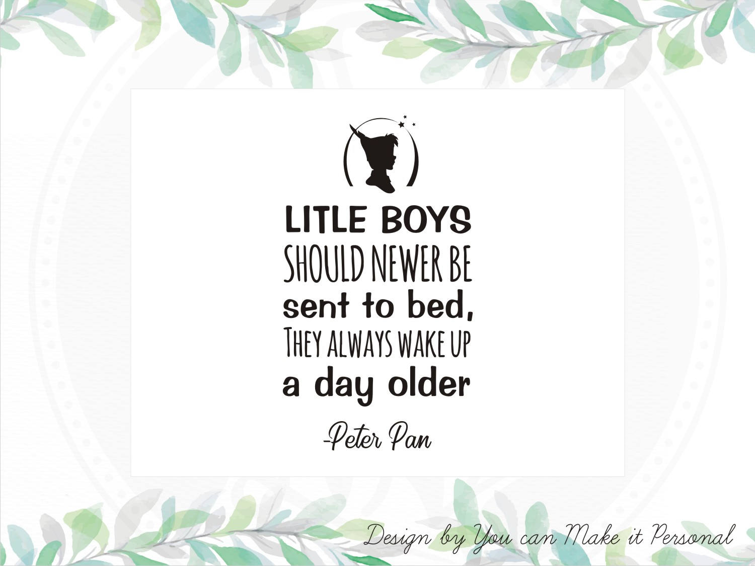 Personalized Peter Pan wooden keepsake box for a child's special memories