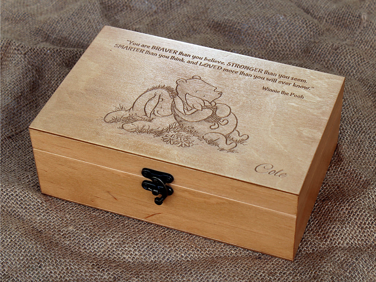 Winnie the Pooh quote keepsake box as a personalised graduation gift for a child or teen
