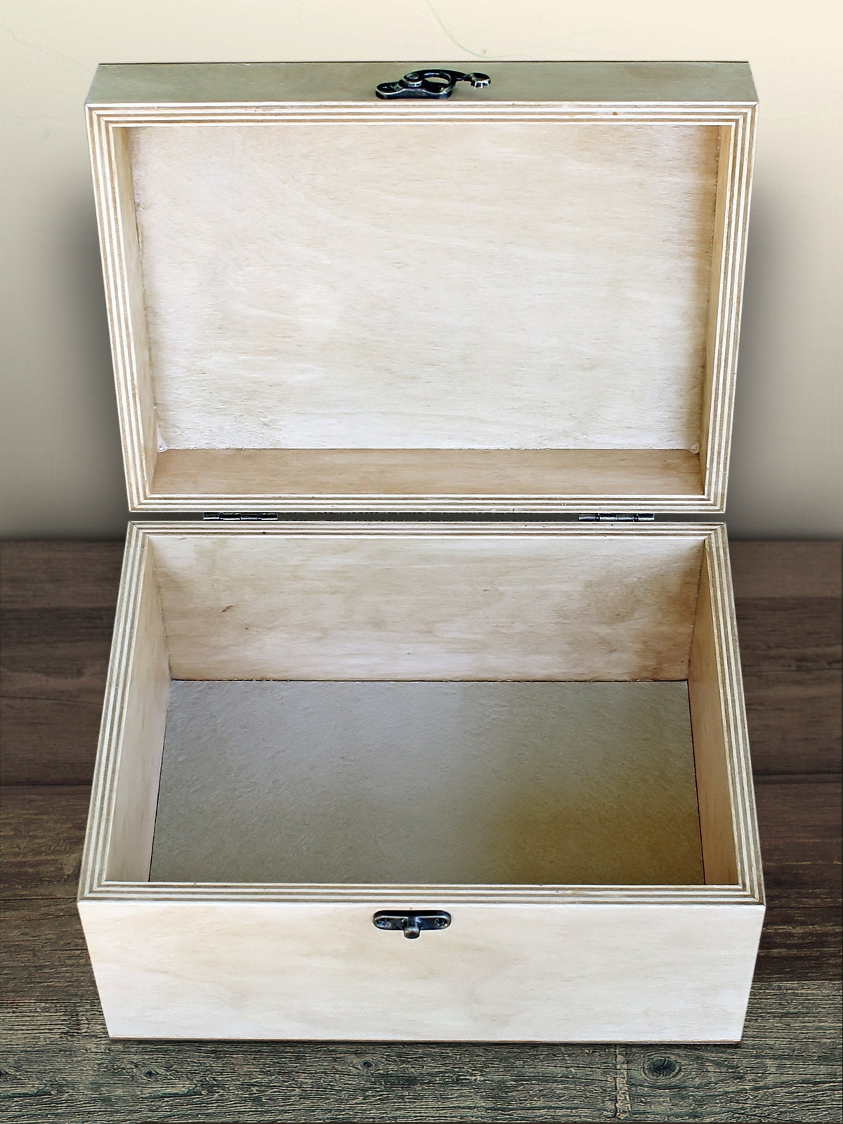 Wooden baby girl keepsake box with custom personalization