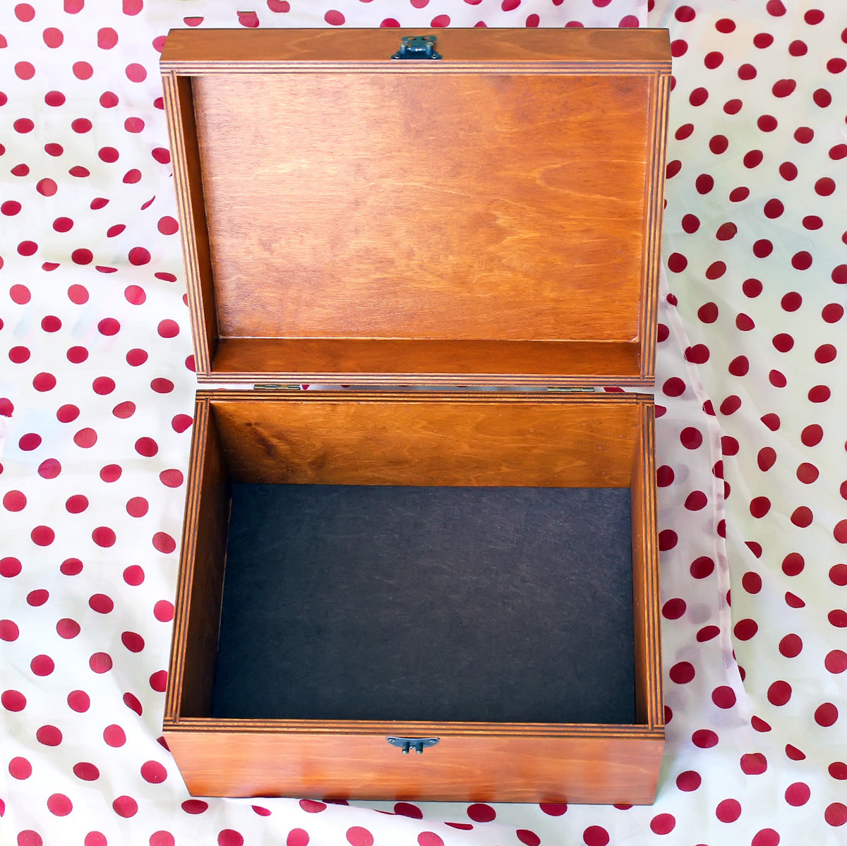 Wooden baby memory box with custom balloon engraving